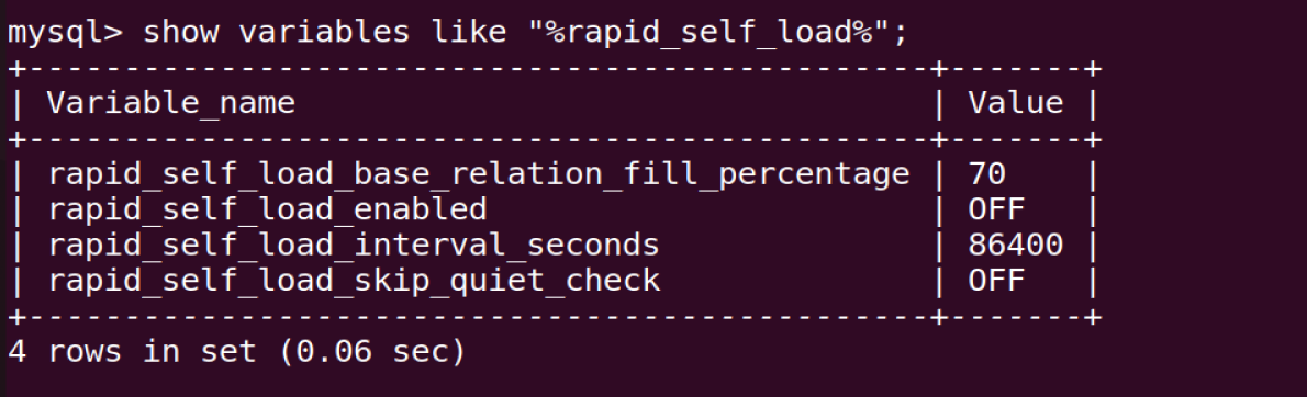 ShannonBase Self-Load decision variables